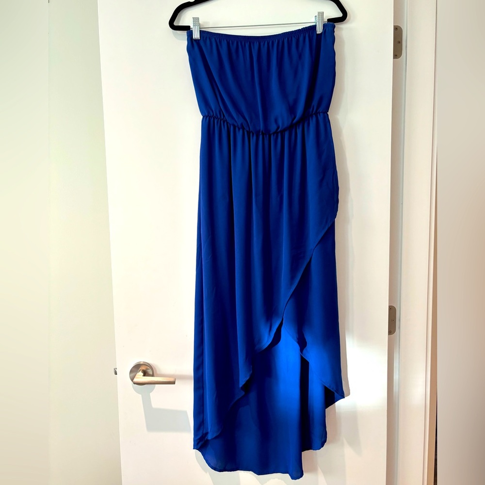 Strapless High-Lo Flowy Dress